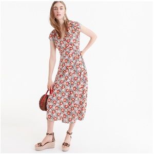 J.Crew Multi color floral midi wrap dress